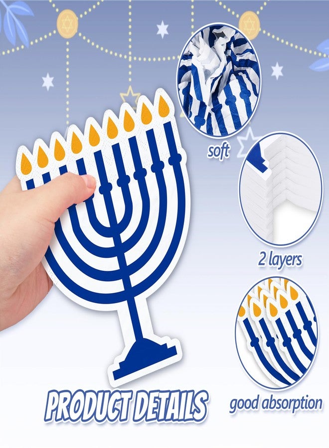 JarThenaAMCS مناديل ورقية للاستخدام مرة واحدة من JarThenaAMCS، 100 قطعة، مثالية لعيد حانوكا، مع شموع مينورا، مناسبة للغداء والعشاء، وأعياد الميلاد، وحفلات استقبال المولود. - Image 3